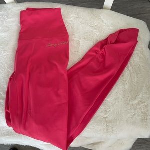 Whitney simmons v2 cyber red leggings rib waist